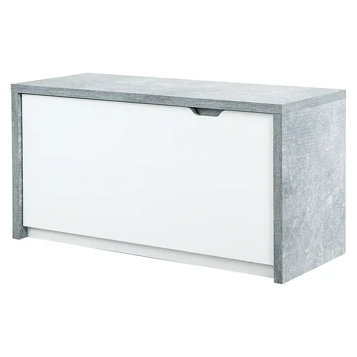 Phönix Bruno Sitzbank - L x B x H: 36 x 90 x 46,7 cm, Grau/Weiß - Linke Seitenansicht