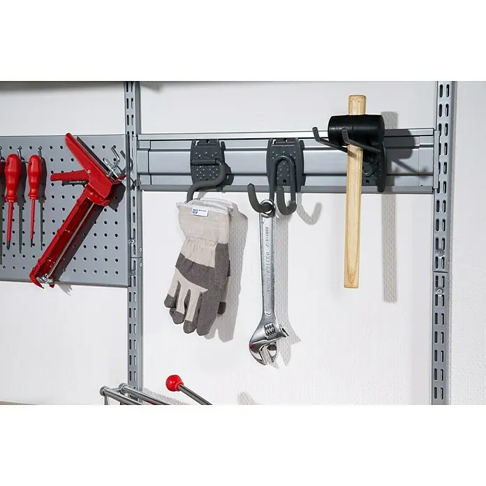 Phönix Wandregal-Set Staxx Garage - L x B x H: 62 x 65 x 223,6 cm, Traglast: 20 kg/Boden, Holzfarben/Grau - Detailaufnahme