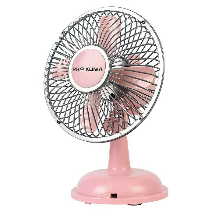PR Klima Ventilador de sobremesa - Rosa, Diámetro: 14 cm, 2,5 W, 105,65 m³/h, Puerto USB 2.0