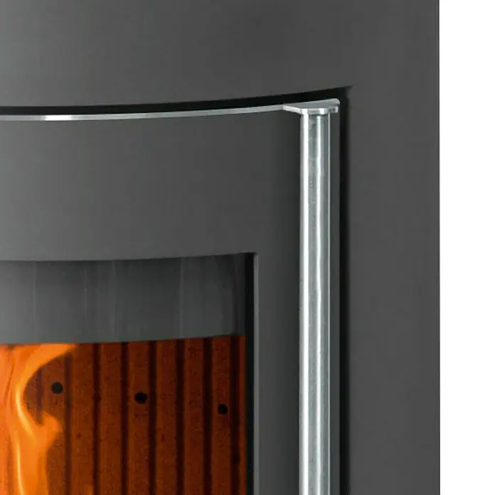 Justus Kaminofen Mino 2.0 - 5,5 kW, Raumheizvermögen: 88 m³, Material Abdeckung: Glas, Schwarz - Detailaufnahme