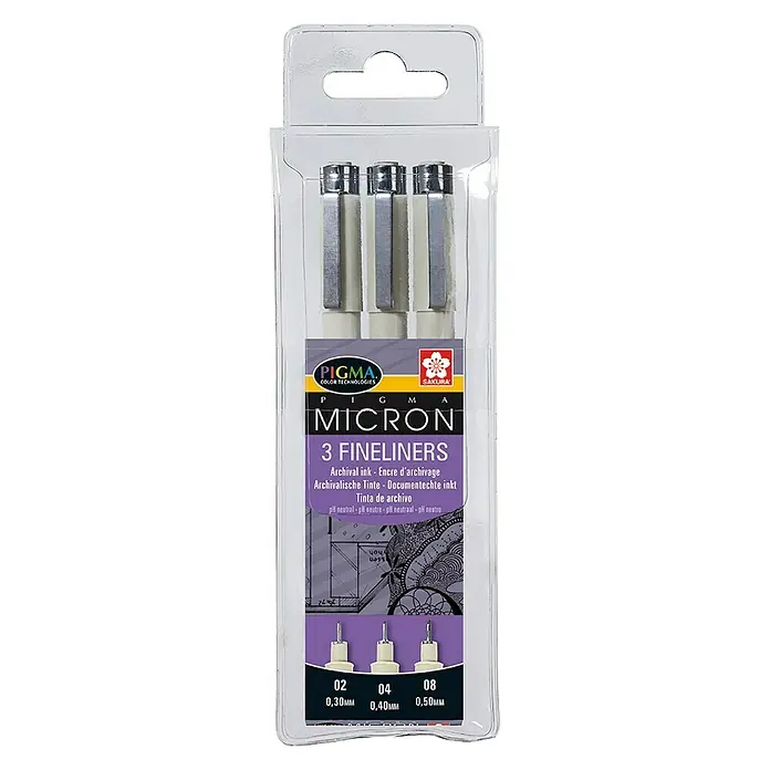 Talens Set de rotuladores punta fina - Negro, 3 ud.