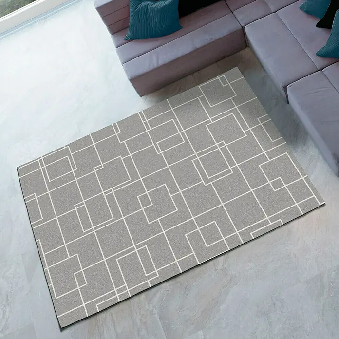 Alfombra Denmark - Gris, 230 x 160 cm, 100% polipropileno heat-set frisè - Foto ambiente