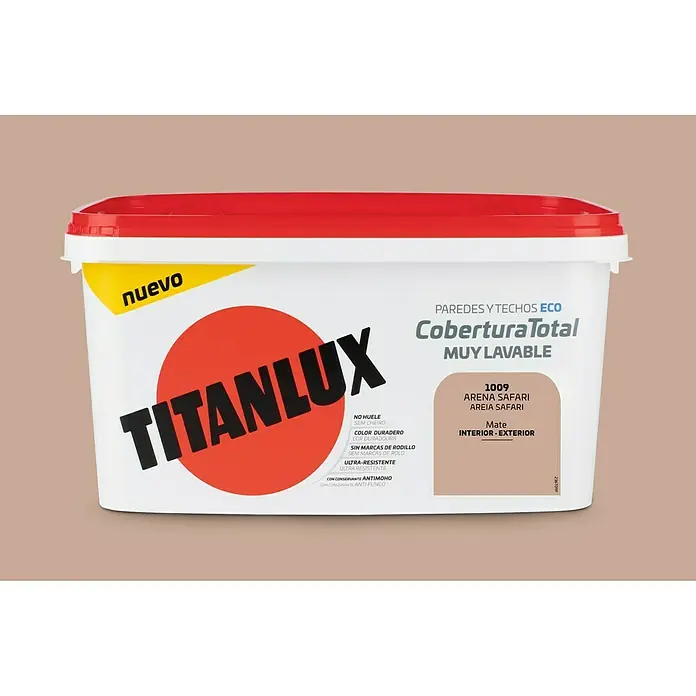 Titan Pintura para paredes Cobertura total - Arena safari, 4 l, Mate