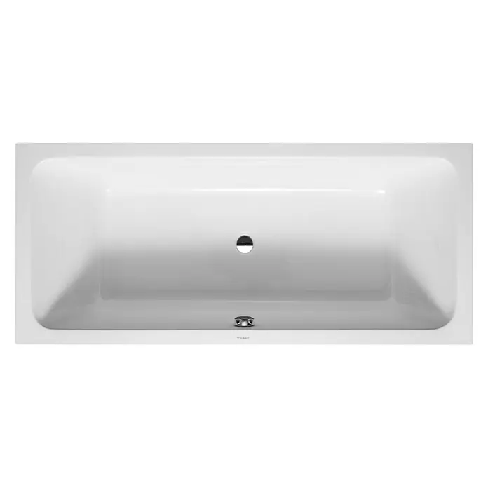Duravit D-Code Badewanne - 180 x 80 cm, Ablauf: Mittig, Sanitäracryl, Weiß - Vorderansicht
