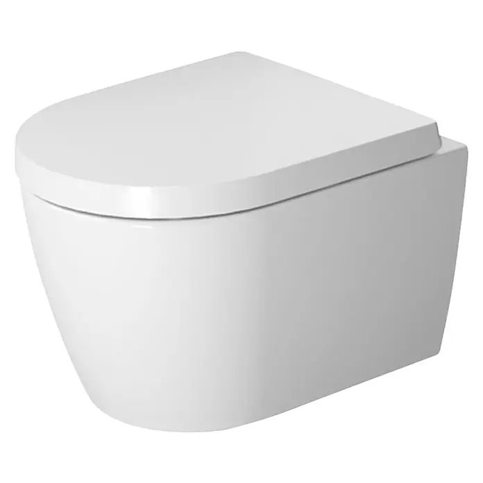 Duravit ME by Starck Wand-WC Compact - Spülrandlos, Mit schmutzabweisender Glasur, Spülform: Tief, WC Abgang: Waagerecht, Weiß - Vorderansicht