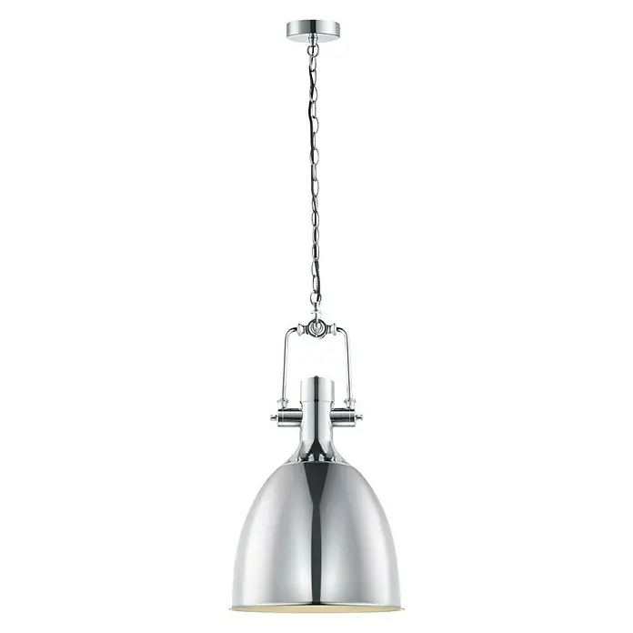 Home Sweet Home Pendelleuchte rund - Ø x H: 230 mm x 140 cm, Chrom - Vorderansicht
