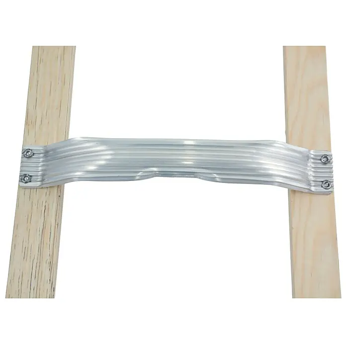 Krause Dachleiter - Länge: 4,5 m, 16 Sprossen, Holzart Holme: Schichtholz, Material Sprossen: Aluminium - Detailaufnahme