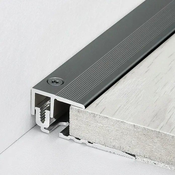 LOGOCLIC Završni profil - Mat plemeniti čelik, 0,9 m x 21 mm, Vrsta montaže: Vijci - Detaljan prikaz