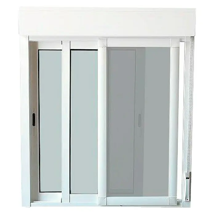 Solid Elements Ventana corredera con mosquitera - 100 x 115 cm, Blanco, Con persiana