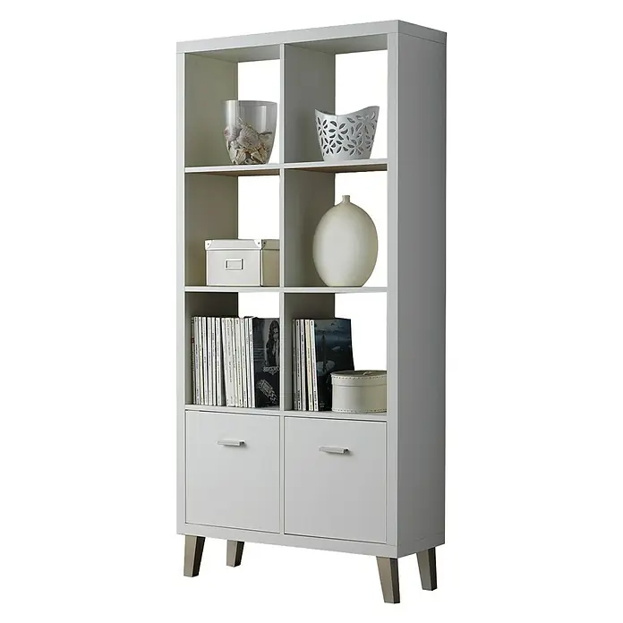 Estantería de madera Venecia - An x Al: 80 x 168 cm, Melamina, Blanco