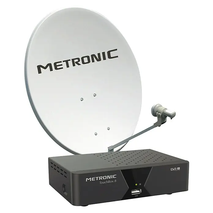 Metronic Receptor de satélite digital con antena parabólica - L x An x Al: 12 x 18 x 4 cm