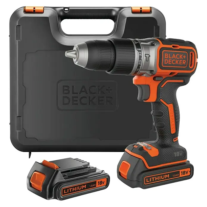 Black+Decker Akku-Schlagschrauber BL188KB-QW - 18 V, 2 Akkus, 1,5 Ah, Leerlaufdrehzahl: 0 U/min - 1.650 U/min