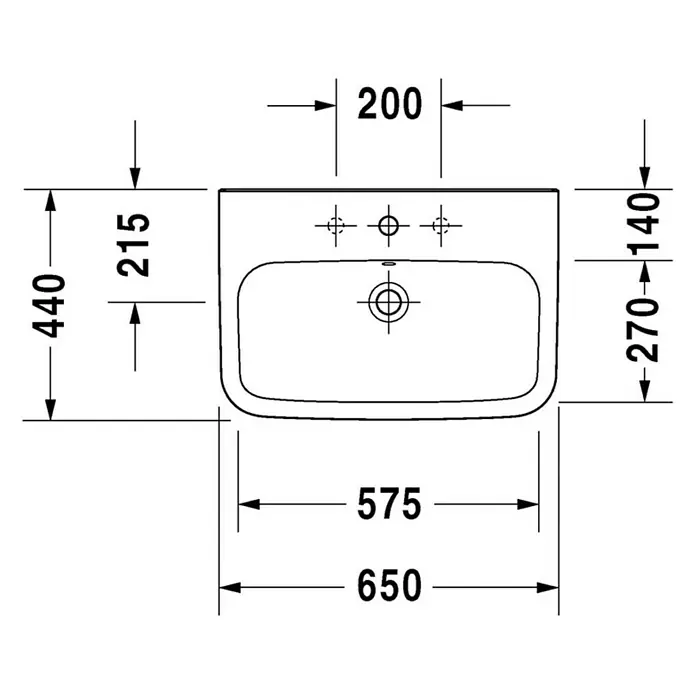 Duravit DuraStyle Waschtisch Typ 1 - 120 x 48 cm, Mit schmutzabweisender Glasur, Hahnloch: Mitte, Mit Überlauf, Weiß