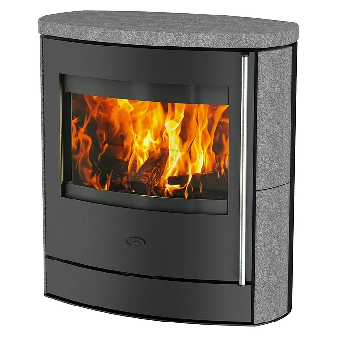 Fireplace Kaminofen Adamis - 7 kW, Raumheizvermögen: 126 m³, Verkleidung: Speckstein, Schwarz