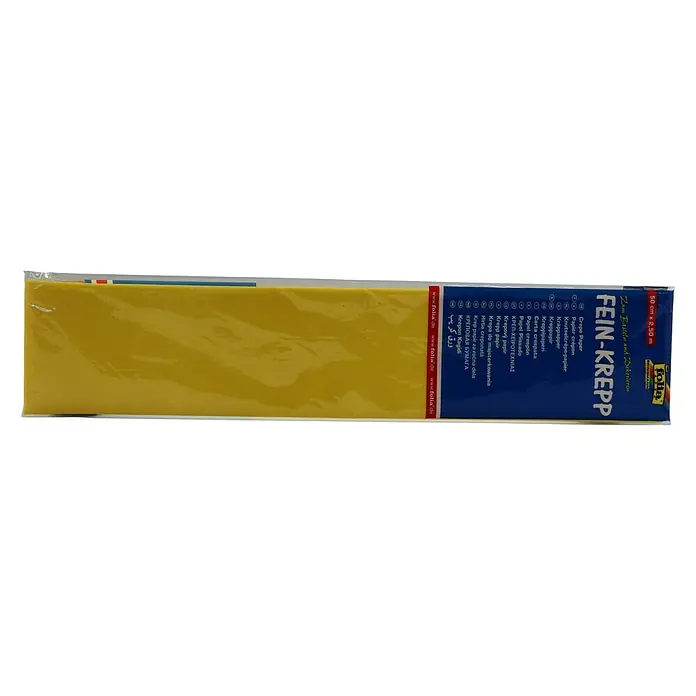 Krepppapier - Gelb, 2,5 m x 50 cm - Vorderansicht