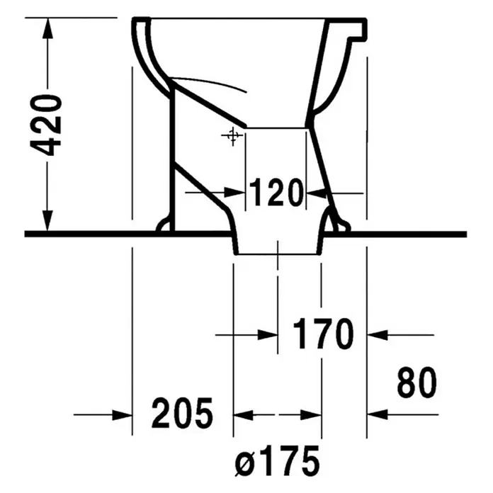 Duravit Stand-WC Duraplus - Mit Spülrand, Ohne Spezialglasur, Weiß