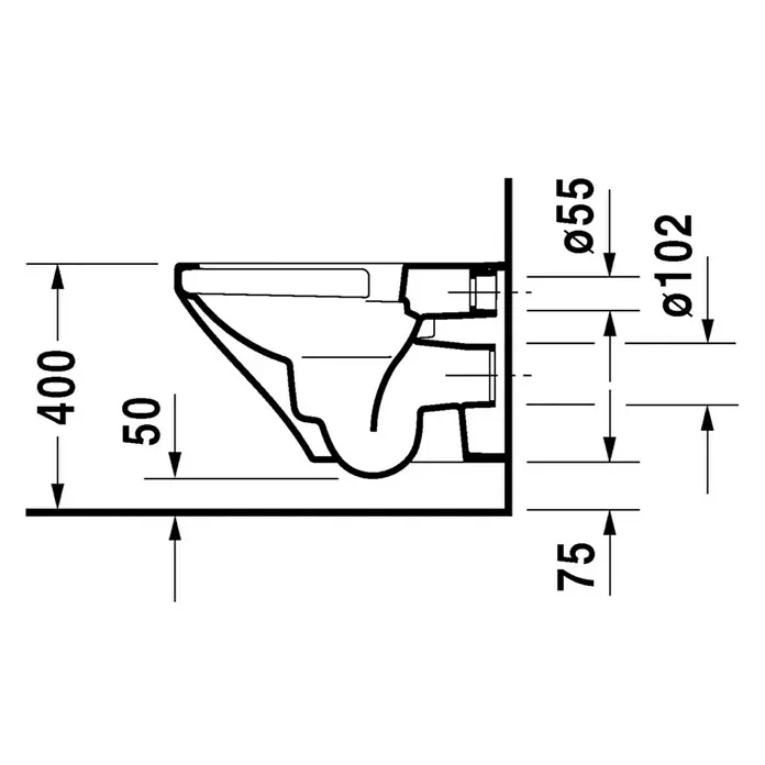 Duravit DuraStyle Wand-WC - Spülrandlos, Ohne Spezialglasur, Spülform: Tief, Sichtbarkeit Befestigung: Sichtbar, Weiß
