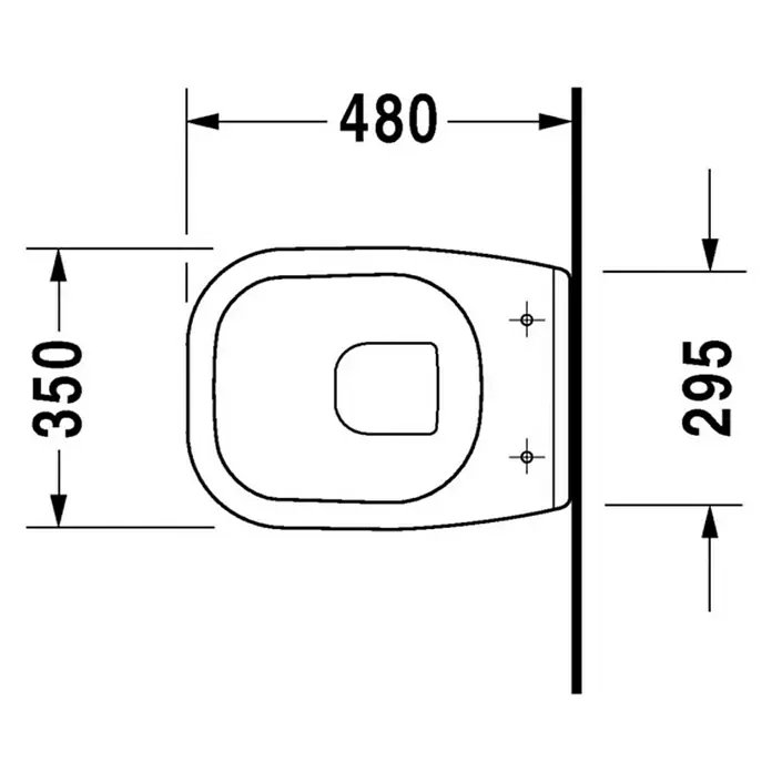 Duravit D-Code Wand-WC Compact - Mit Spülrand, Ohne Spezialglasur, Spülform: Tief, WC Abgang: Waagerecht, Weiß