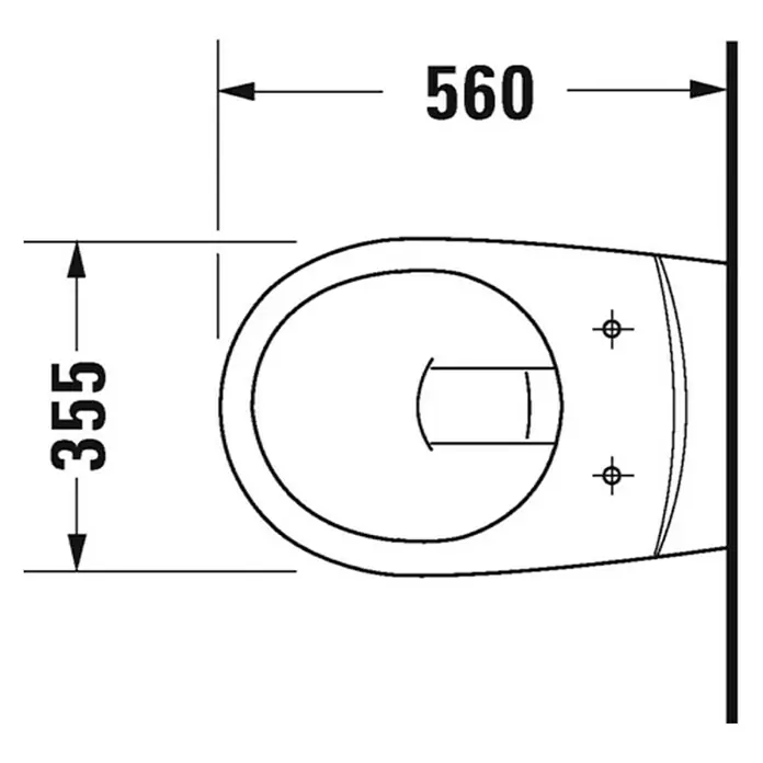 Duravit D-Code Wand-WC Basic - Mit Spülrand, Mit schmutzabweisender Glasur, Spülform: Tief, WC Abgang: Waagerecht, Weiß
