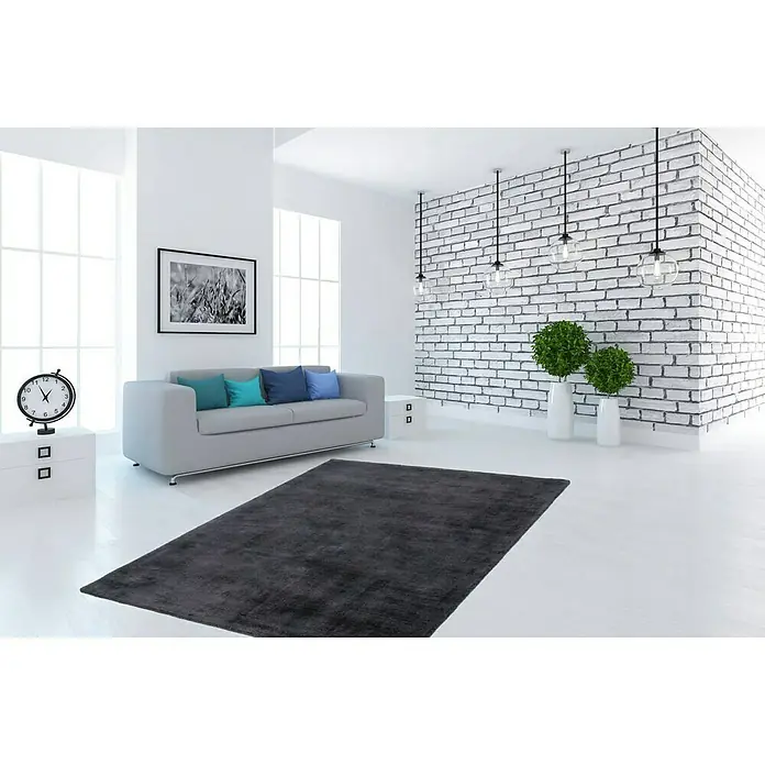 Kayoom Teppich Dhaka - Graphit, L x B: 230 x 160 cm, 100 % Viskose - Stimmungsaufnahme