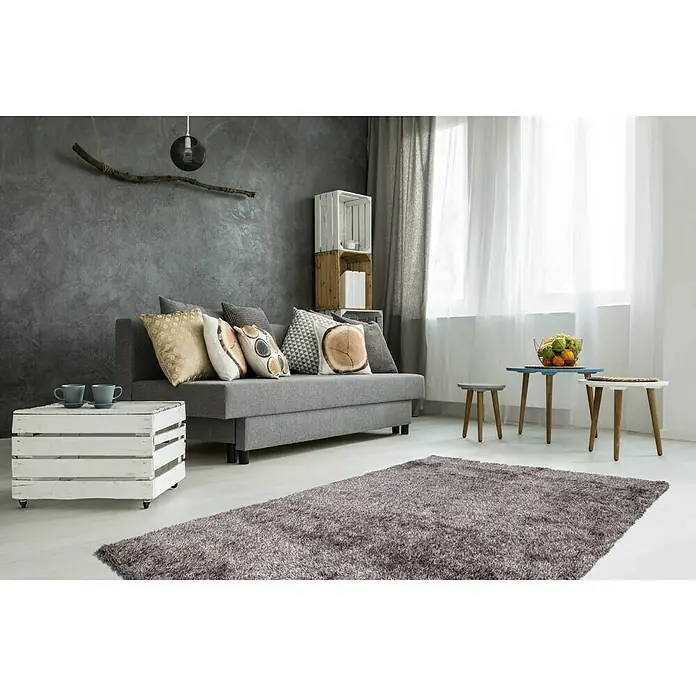 Kayoom Hochflorteppich Diamond - Champagner, 290 x 200 cm, 100 % Polyester - Stimmungsaufnahme