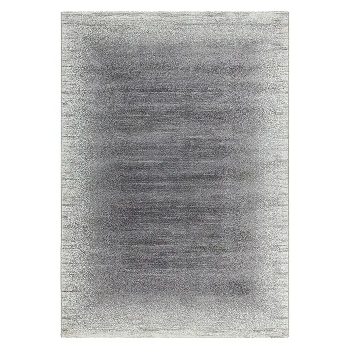 Kayoom Kurzflorteppich Stanley - Silber, 150 x 80 cm, 100 % Polypropylen-Heatset-Frisée - Ansicht von oben
