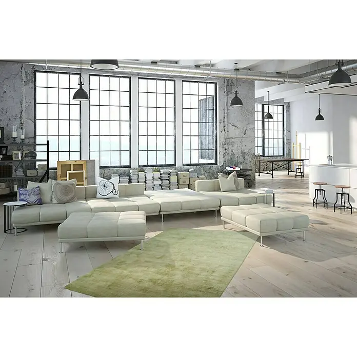 Kayoom Kurzflorteppich Luxury - Edelgrün, 290 x 200 cm, 100 % Viskose - Stimmungsaufnahme