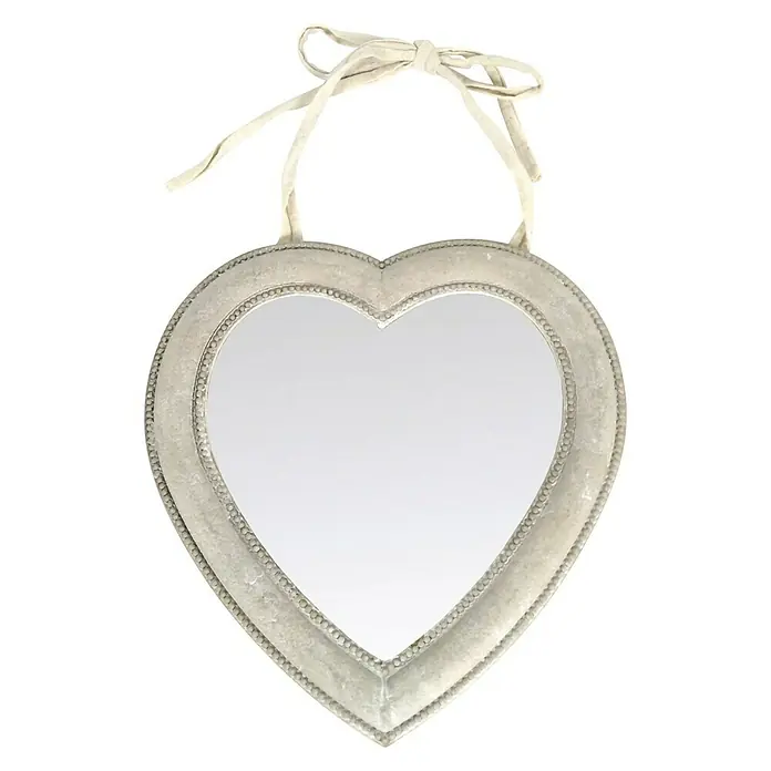 Espejo Corazón Home - 26,8 x 28 cm, Blanco