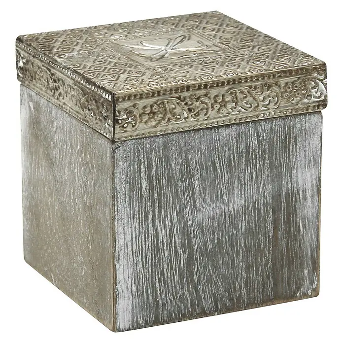 Caja con tapa Home - 10 x 10 x 10 cm, Madera