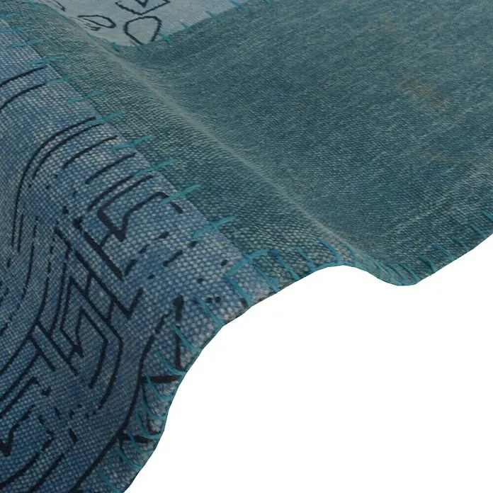 Kayoom Flachgewebeteppich Lyrical 210 - Multi/Blau, 290 x 200 cm, 100 % Baumwolle - Detailaufnahme