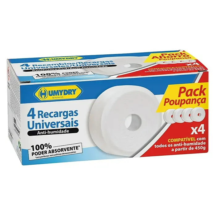 Humydry Recambio de tableta para el deshumidificador universal - Neutral, 4 ud. x 450 g