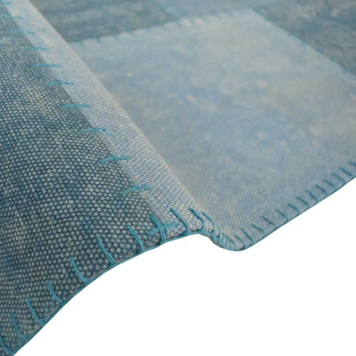 Kayoom Flachgewebeteppich Lyrical 110 - Blau, 150 x 80 cm, 100 % Baumwolle - Detailaufnahme