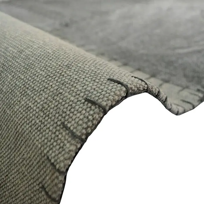 Kayoom Flachgewebeteppich Lyrical 110 - Grau, 150 x 80 cm, 100 % Baumwolle - Detailaufnahme