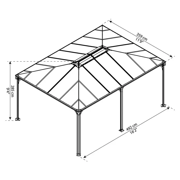 Palram – Canopia Pavillon Martinique 5000 - L x B: 492 x 359 cm, Bronze