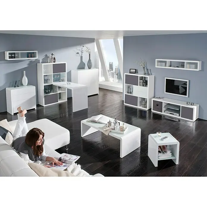 Phönix Atlanta Beistelltisch - L x B x H: 35 x 42,7 x 42,7 cm, Weiß - Stimmungsaufnahme