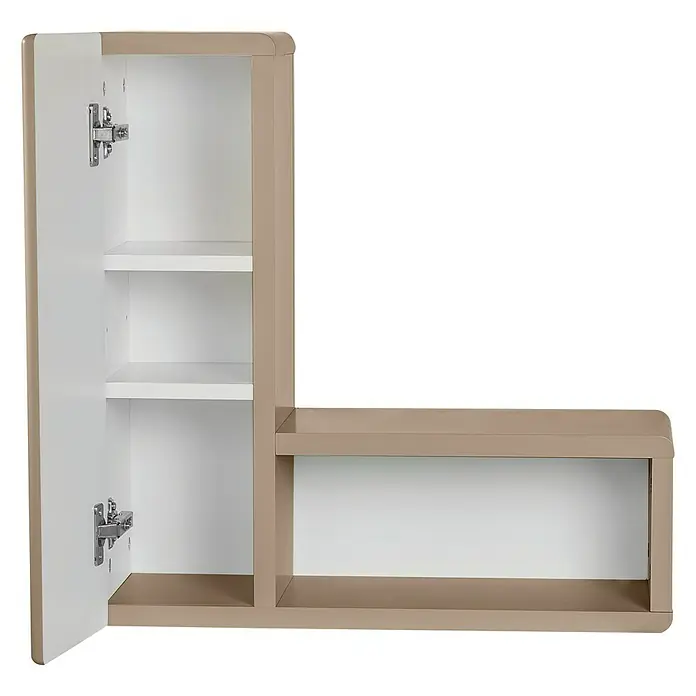 Phönix Miami Wandregal - L x B x H: 21,9 x 60 x 60 cm, Taupe - Vorderansicht