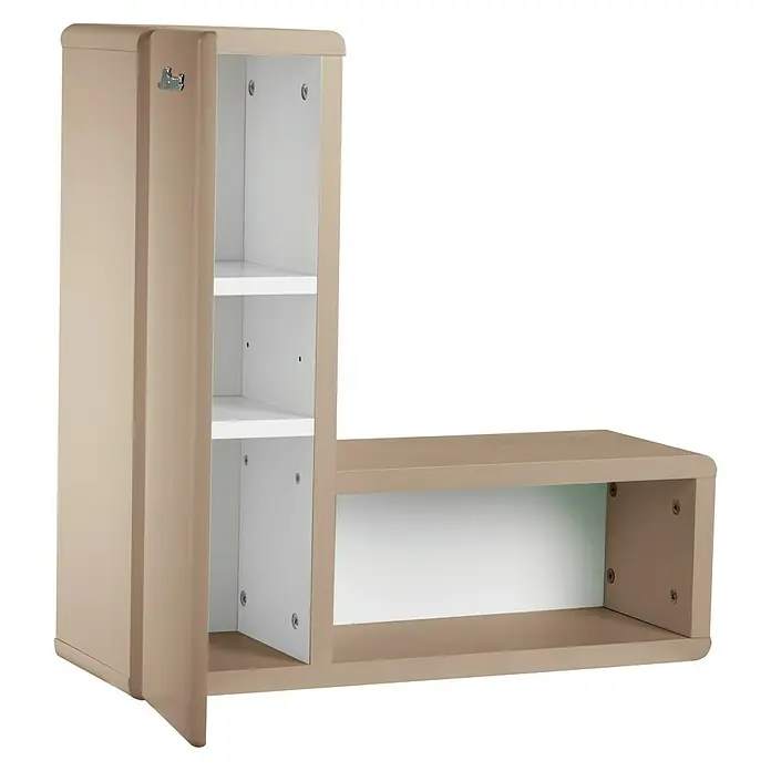Phönix Miami Wandregal - L x B x H: 21,9 x 60 x 60 cm, Taupe - Linke Seitenansicht