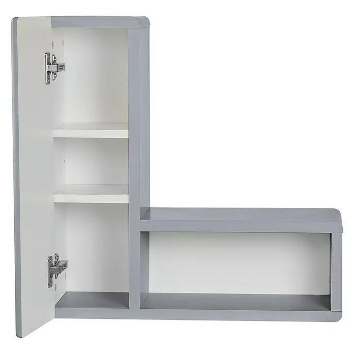 Phönix Miami Wandregal - L x B x H: 21,9 x 60 x 60 cm, Hellgrau - Vorderansicht