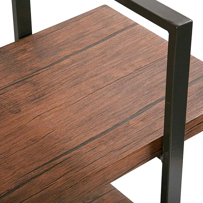 Estantería de madera de 3 baldas - An x Al: 100 x 104 cm, Madera, Marrón - Primer plano
