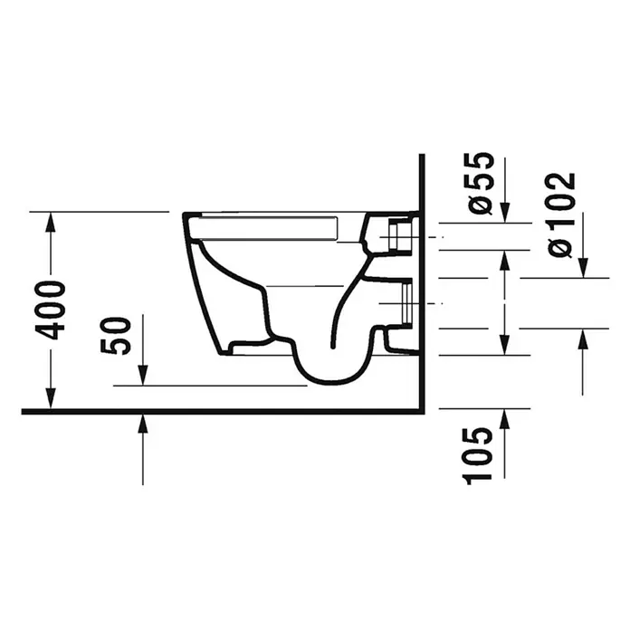 Duravit ME by Starck Wand-WC Compact - Spülrandlos, Mit schmutzabweisender Glasur, Spülform: Tief, WC Abgang: Waagerecht, Weiß