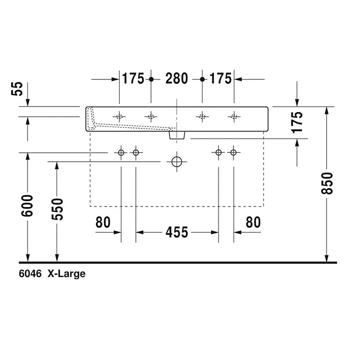 Duravit Vero Doppelwaschtisch - 120 x 47 cm, Ohne Spezialglasur, Hahnloch: Mitte, Mit Überlauf, Weiß, Ungeschliffen