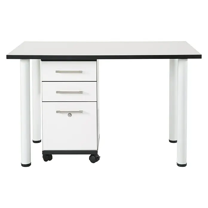 Phönix Chicago Tischplatte - L x B x H: 70 x 160 x 2,5 cm, Weiß, Farbe Rahmen: Schwarz - Anwendungsbeispiel