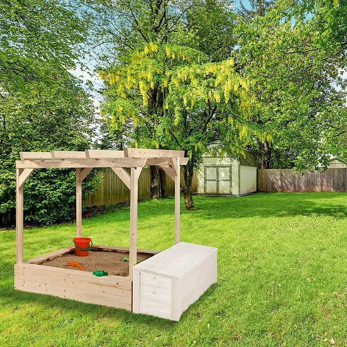 Weka Pergola Tabaluga - 152 x 128 x 125 cm, Fichte, Unbehandelt, Integrierter Sandkasten