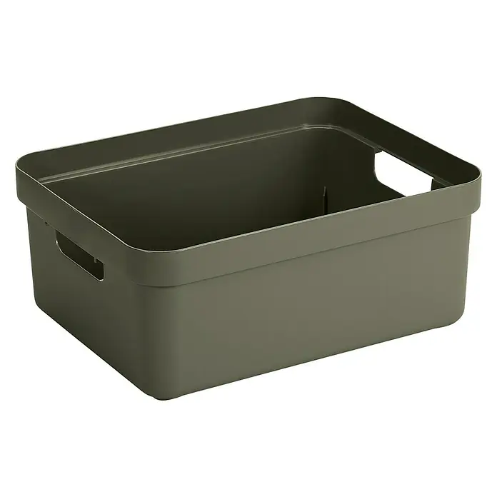 Sunware Aufbewahrungsbox Sigma Home - L x B x H: 45,3 x 35,4 x 18,3 cm, Kunststoff, Dunkelgrün - Linke Seitenansicht