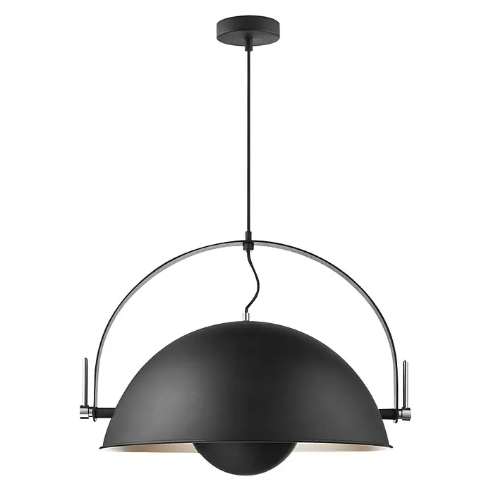 Home Sweet Home Fabriq Bow Pendelleuchte rund - Ø x H: 500 mm x 130 cm, Schwarz - Vorderansicht