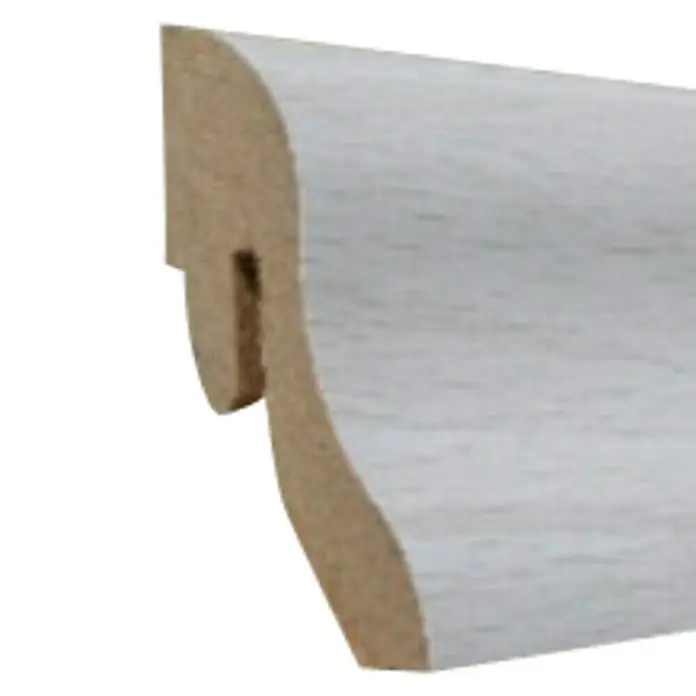 Amco Sockelleiste Clip-Technik - Silberbirke, L x B x H: 2,5 m x 23 mm x 40 mm, Foliert