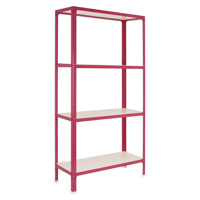 Simonrack Homeclick Estantería metálica Color Mini - L x An x Al: 30 x 80 x 160 cm, Capacidad de carga: 100 kg/balda, Número de baldas: 4 ud., Rosa