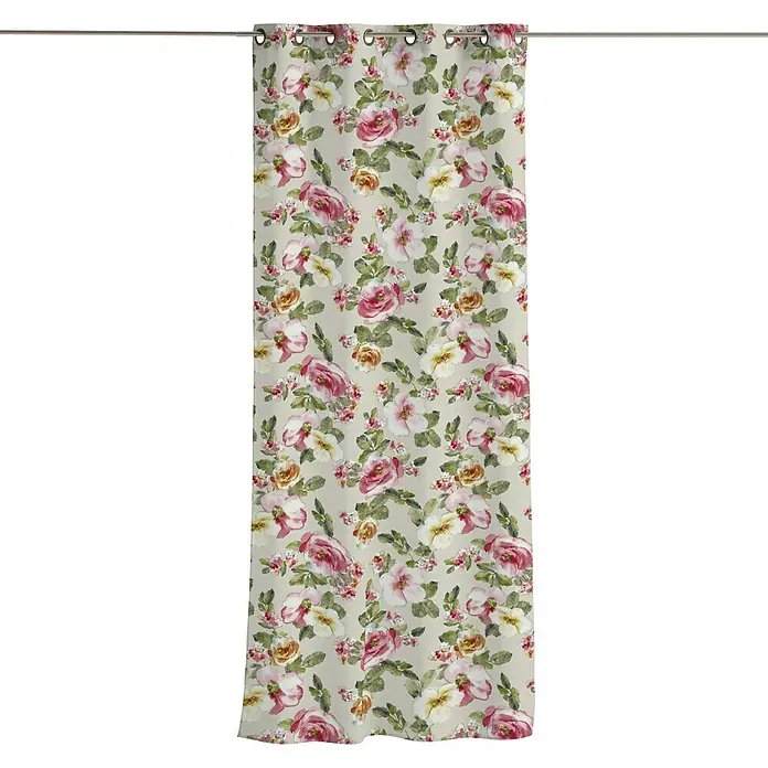 Cortina con ollaos Akane - 140 x 260 cm, 75% algodón y 25% poliéster, Multicolor