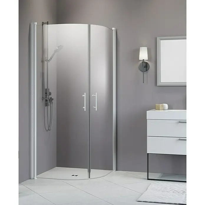 Camargue Vario Íves zuhanykabin W11 - Bevont, Vastagság: 6 mm, Fehér - Elülső nézet