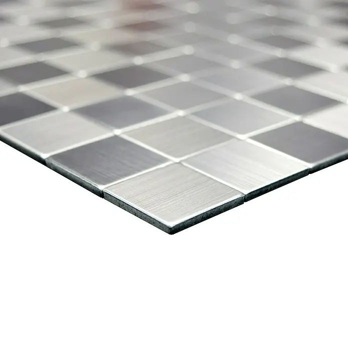 Samoljepljiva mozaik pločica SAM 4MM25 - 30,5 x 30,5 cm, Metal, Srebrne boje - Pogled sprijeda